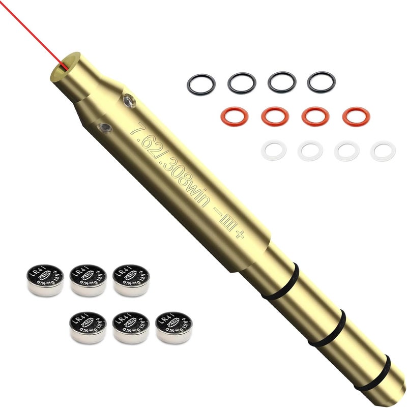 MOSANDON Red Laser Boresighter for .22LR/9mm/.38spl/.308/.45ACP Cal,End Barrel Laser Bore Sight, Laser Barrel Sight More Easy to Fit and Accurately for Pistols Rifle Air Guns for Hunting - Image 1